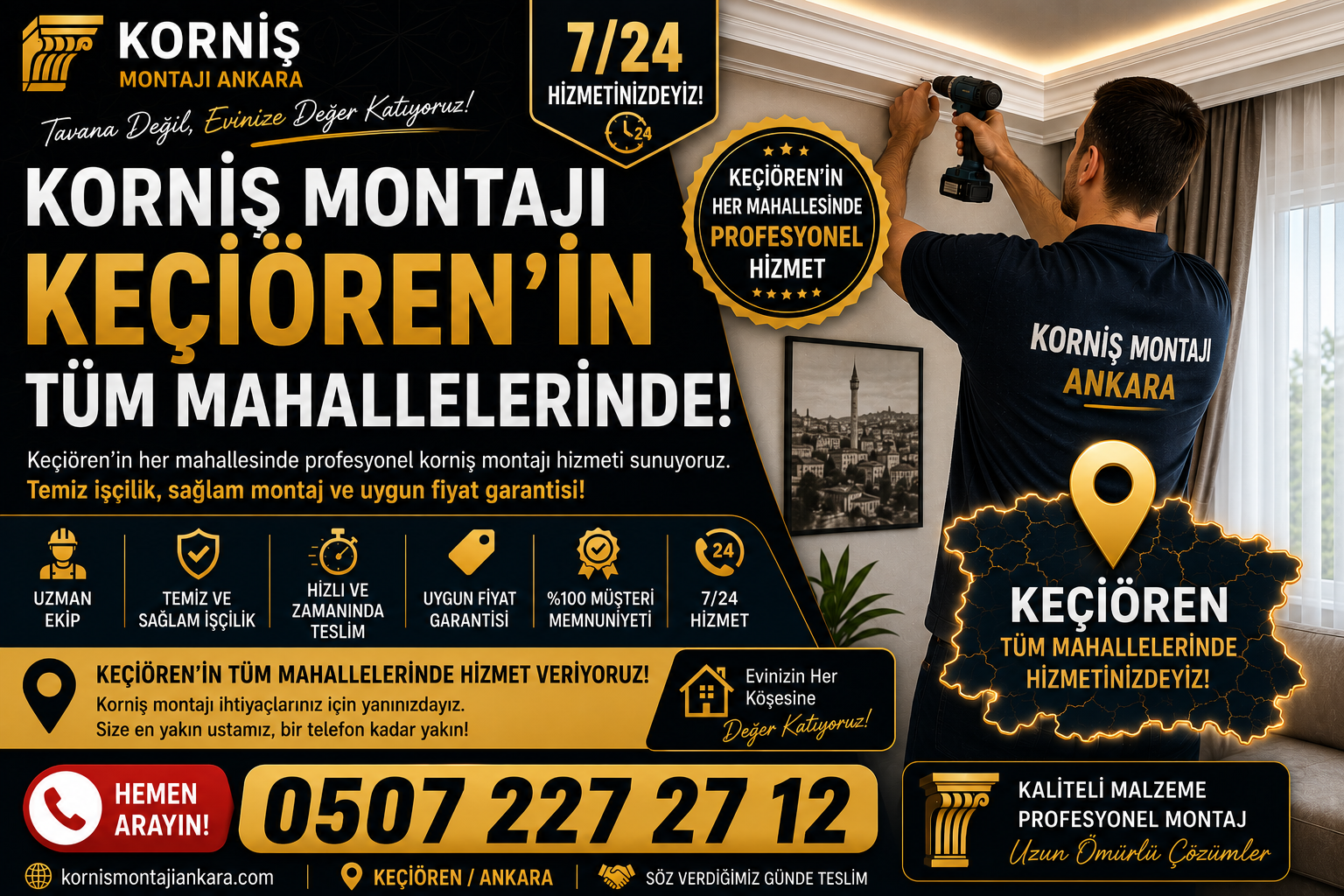 Etlik Korniş Montajı
