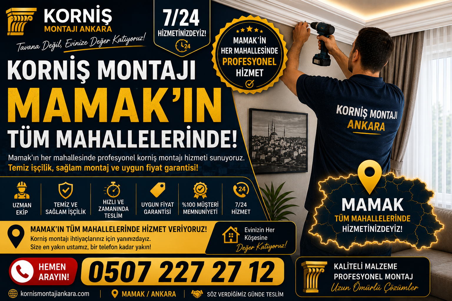 Abidinpaşa Korniş Montajı
